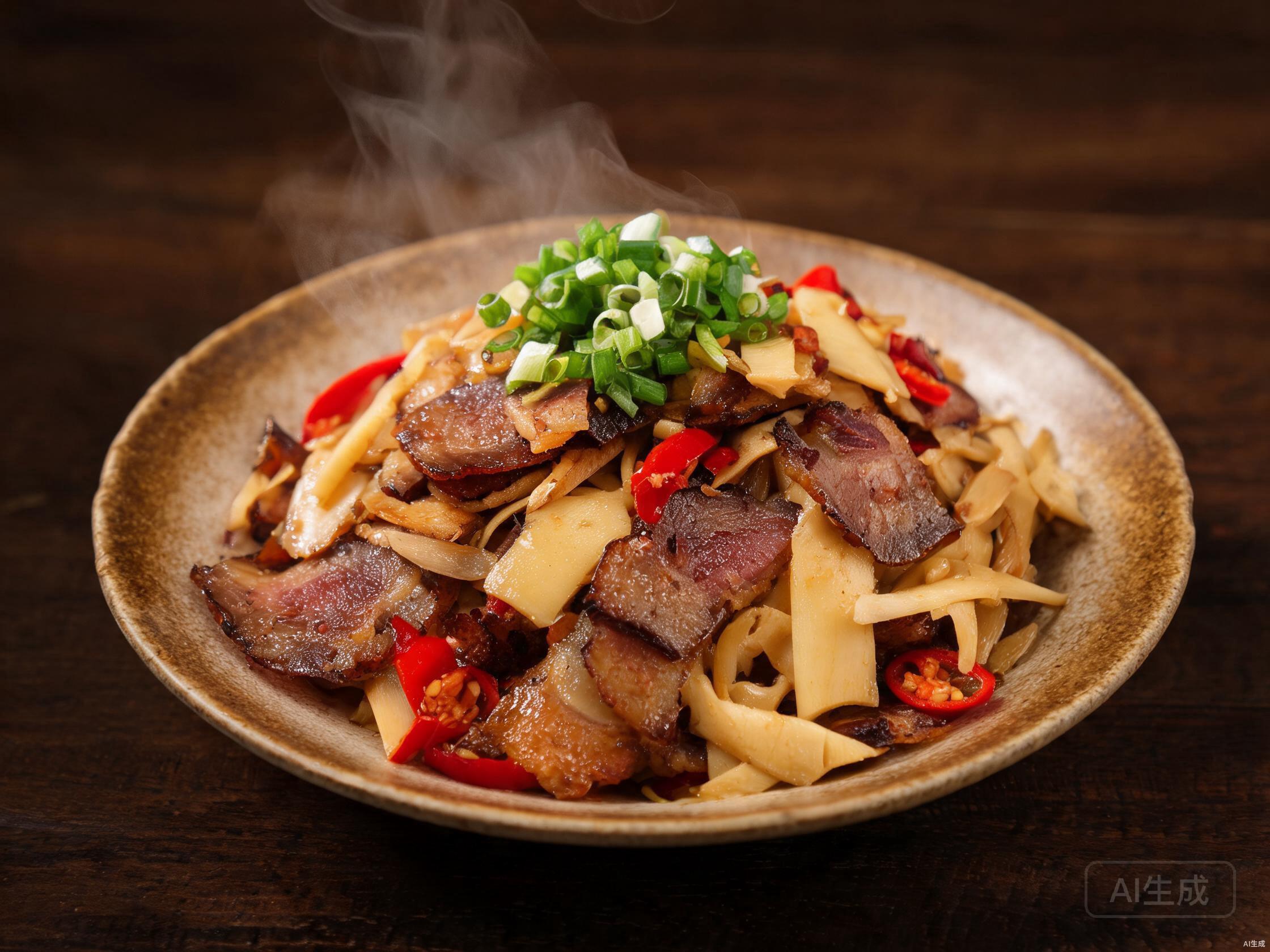 Finished dish — Bamboo Shoots Smoked Pork