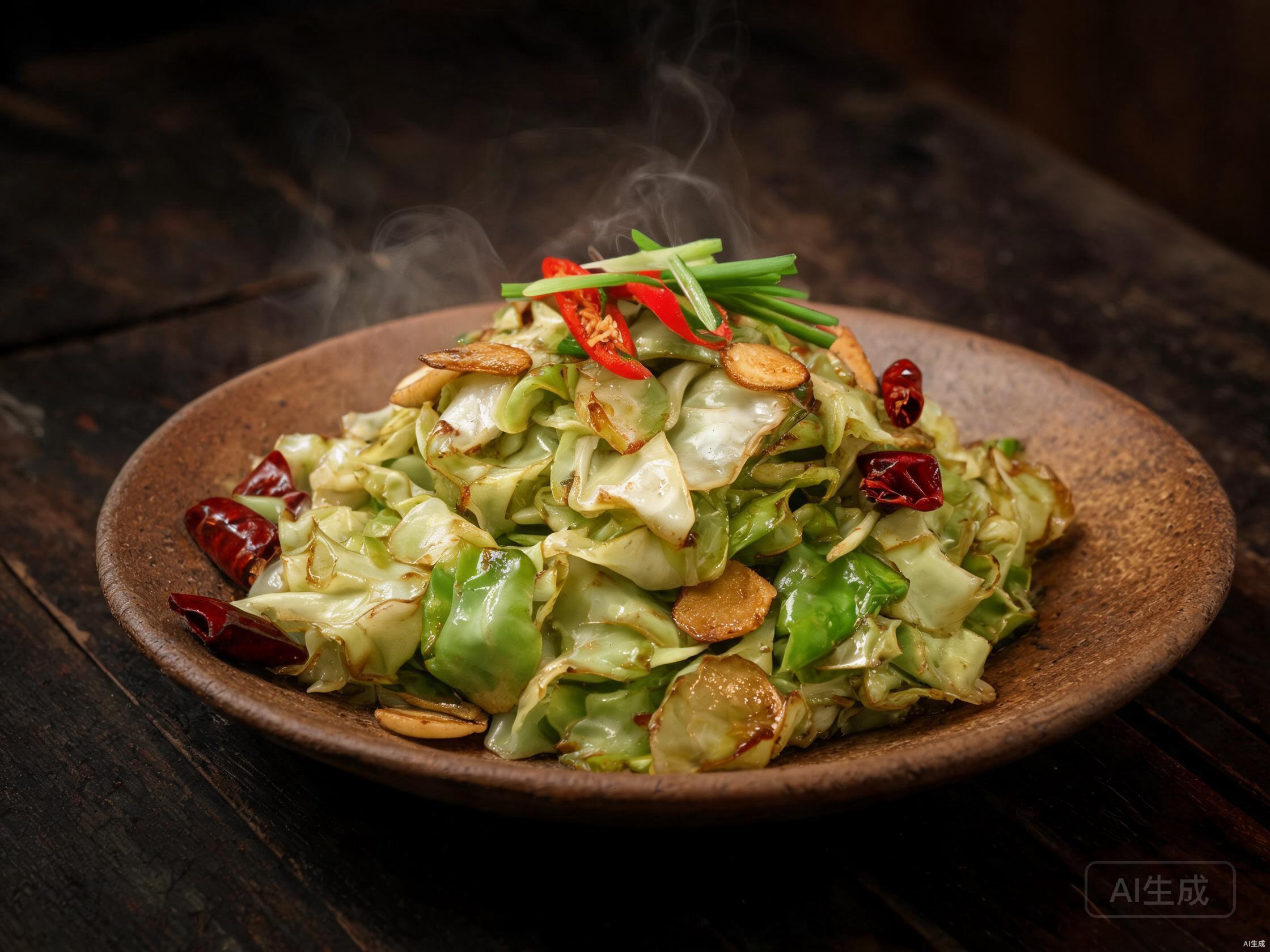Finished dish — Hand Torn Cabbage