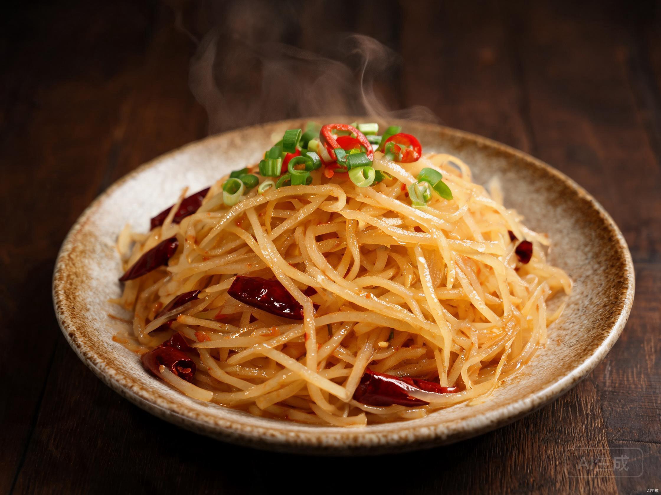 Finished dish — Hot And Sour Potato Shreds