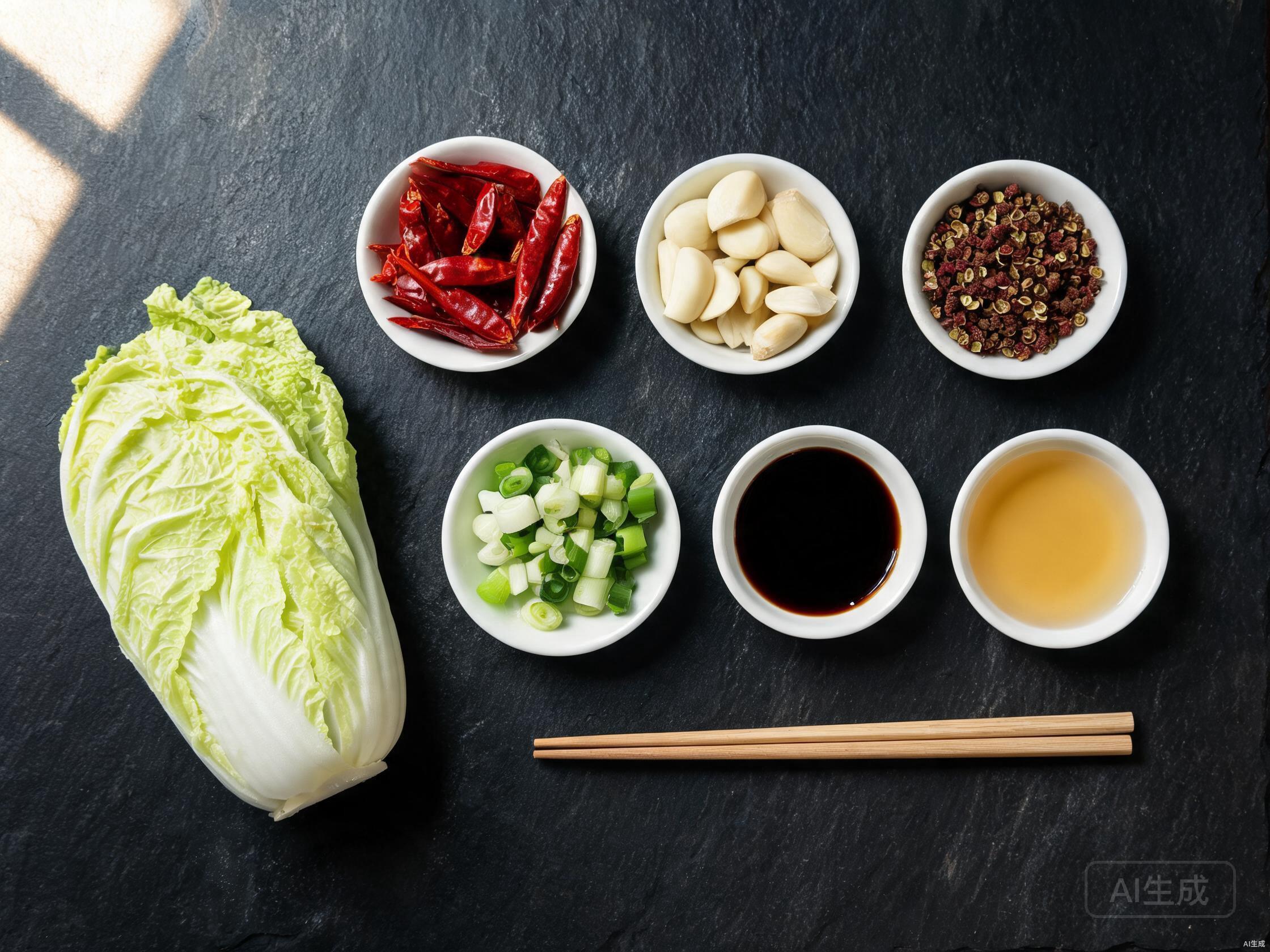 Raw ingredients for Dry Pot Cabbage