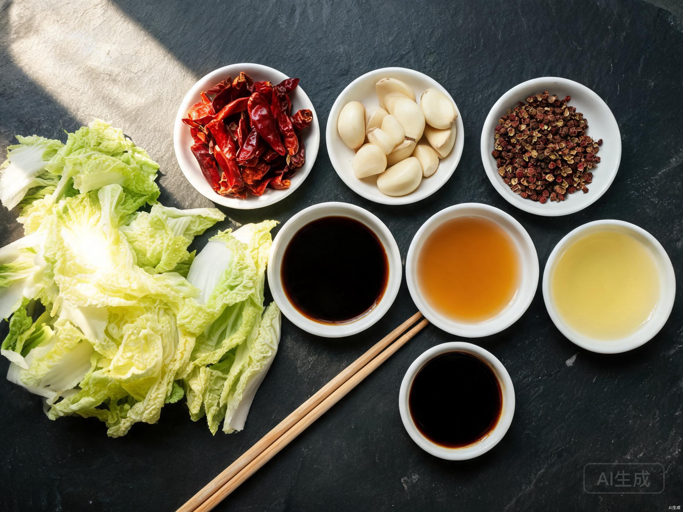 Raw ingredients for Hand Torn Cabbage