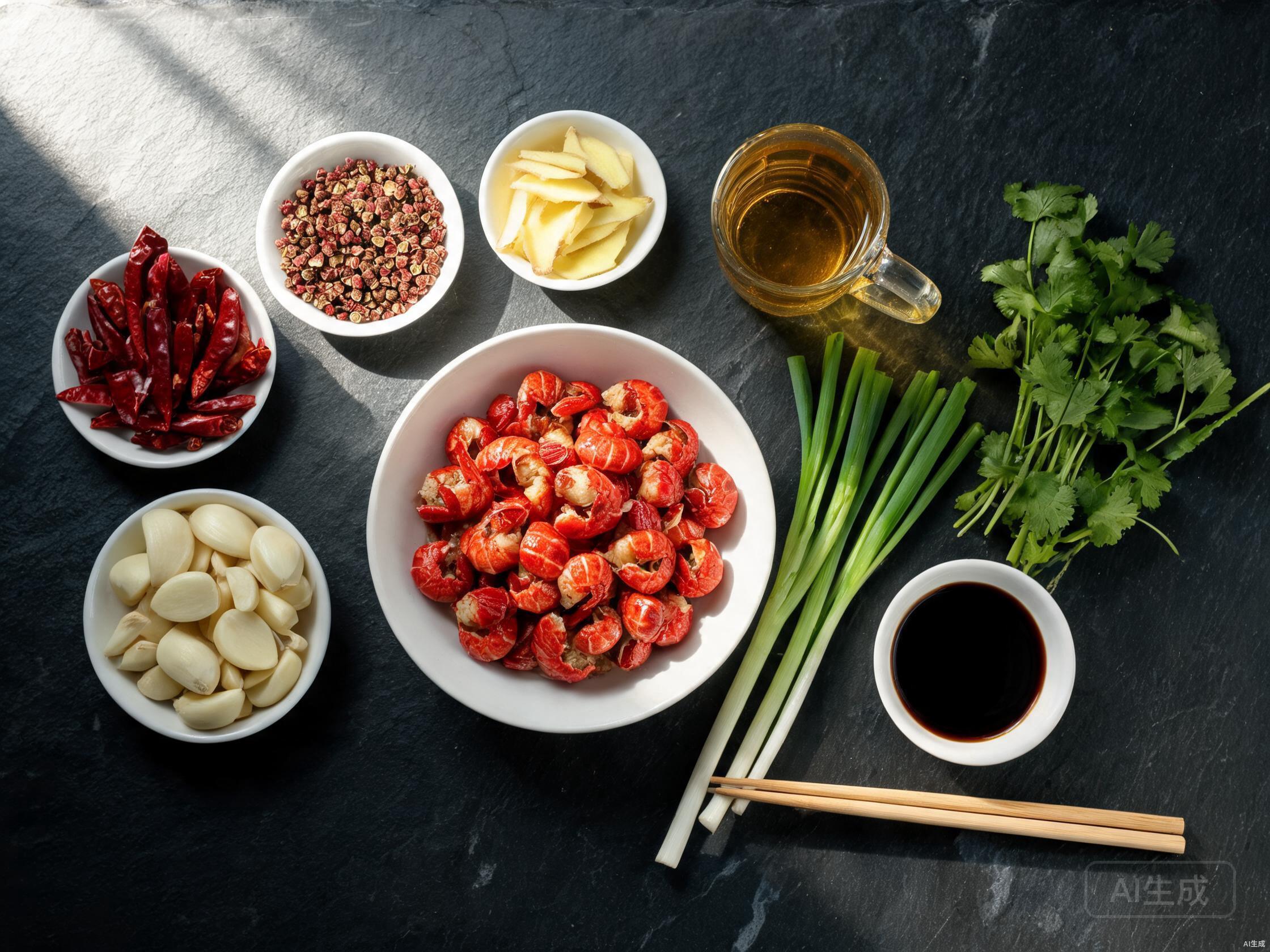 Raw ingredients for Spicy Crawfish Tails