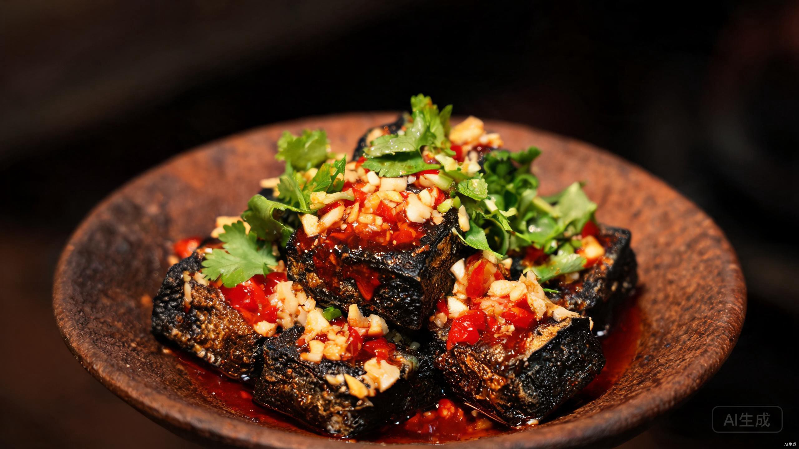 Changsha Stinky Tofu with spicy chili sauce