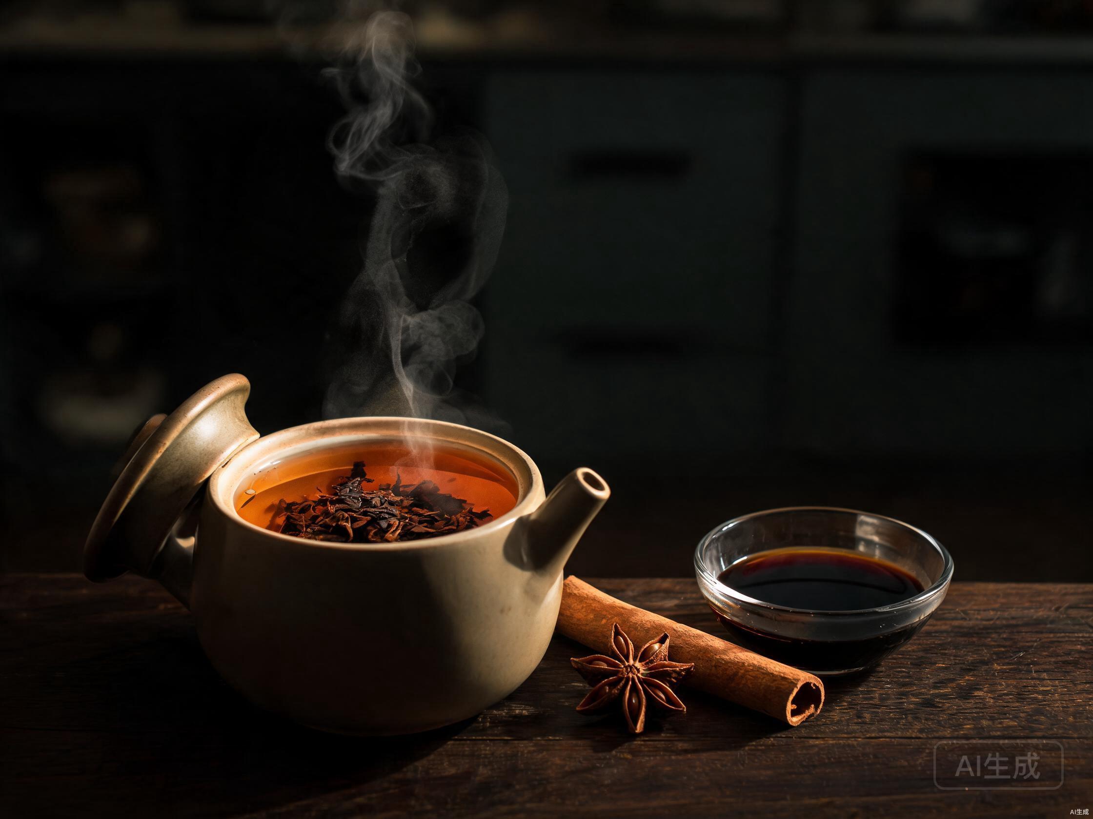Steep Anhua dark tea with spices