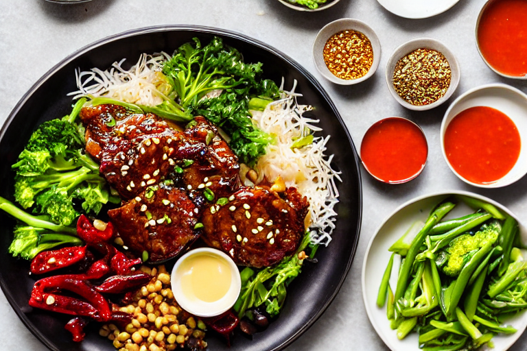 Make the dressing. In a small bowl, combine light soy sauce, rice vinegar, chili oil, sesame oil, Si