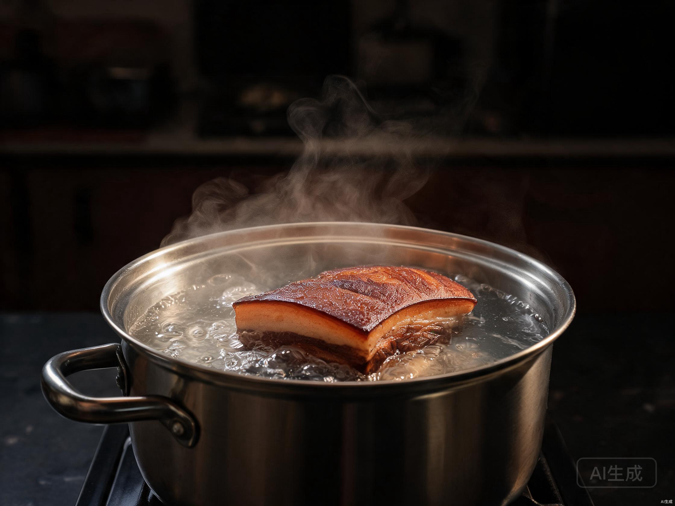 Boil cured pork to soften