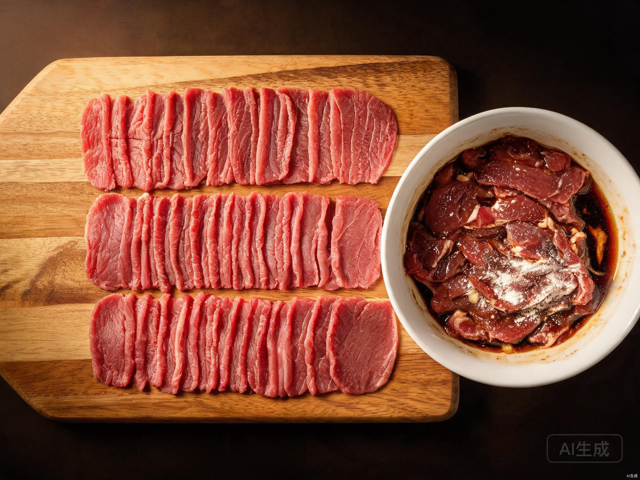 Slice beef shank against the grain