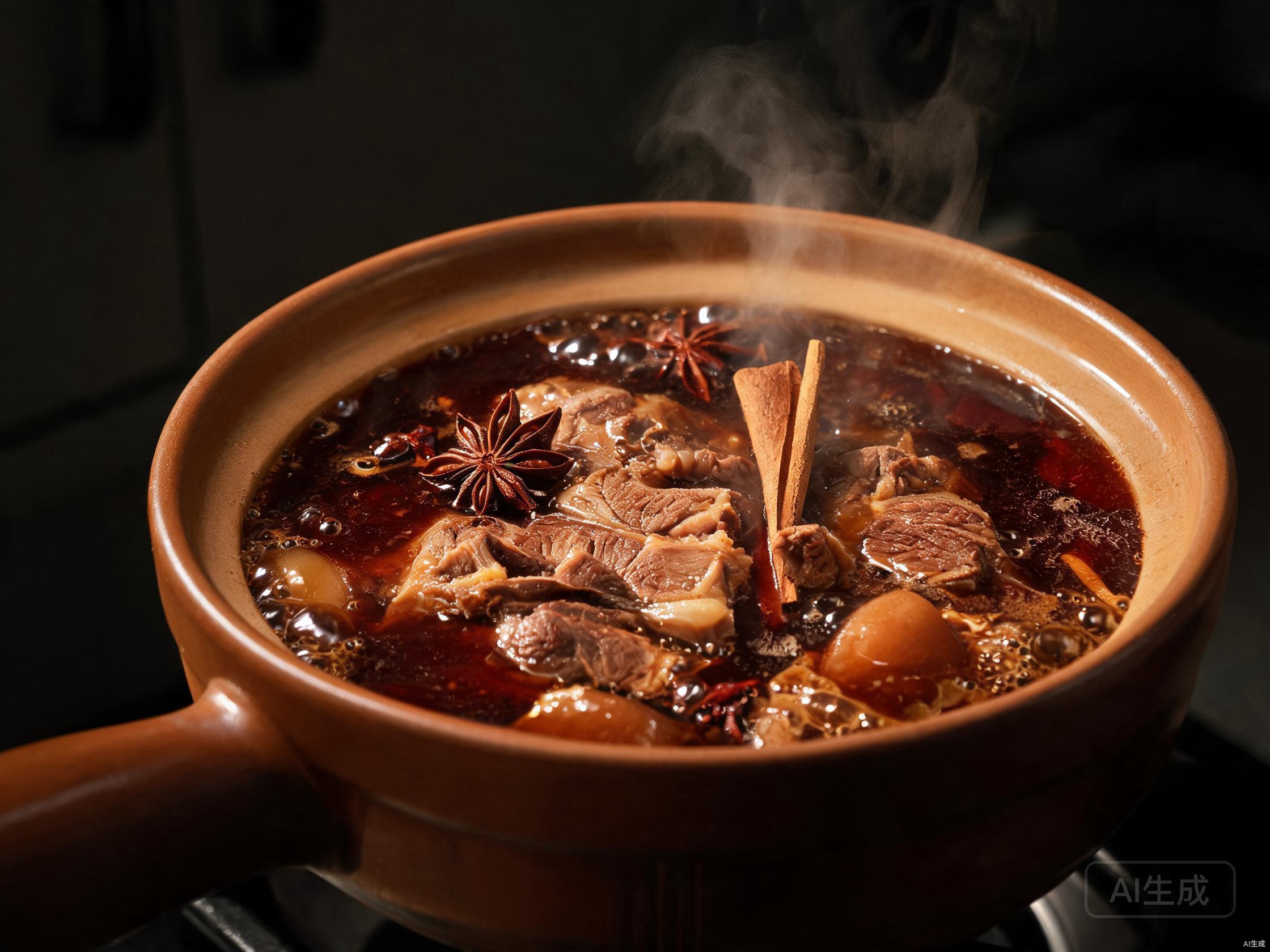 Braise in rich soy sauce broth