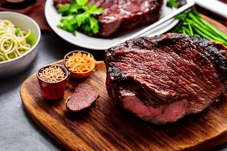 Slice and marinate. Cut the meat against the grain into thin, uniform slices about 3mm thick. This e