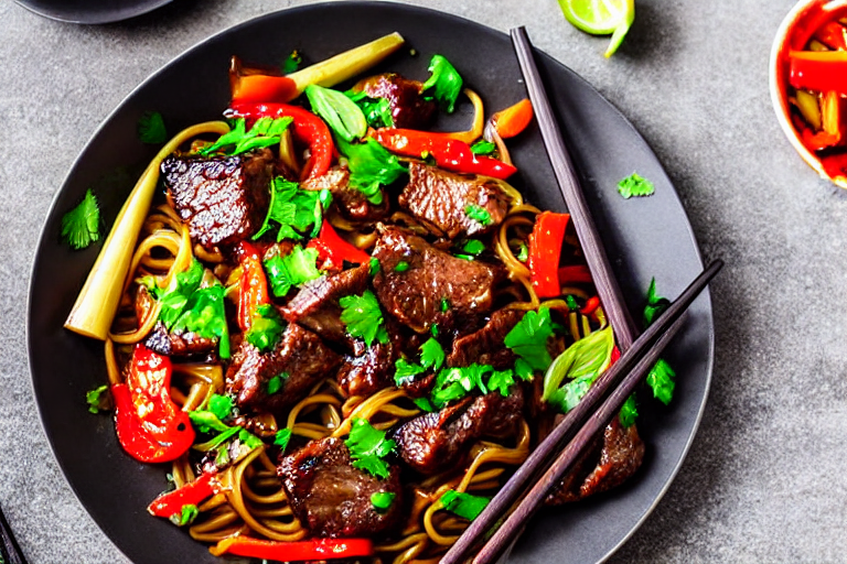 Stir-fry the meat. Heat a wok until smoking hot. Add oil, swirl to coat, then add the marinated meat