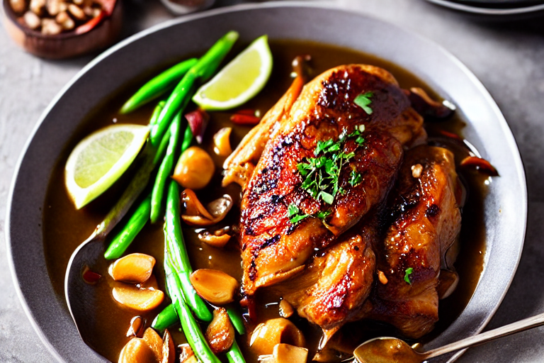 Build the flavor base. In the same wok, lower the heat to medium. Add aromatics ginger, garlic, scal