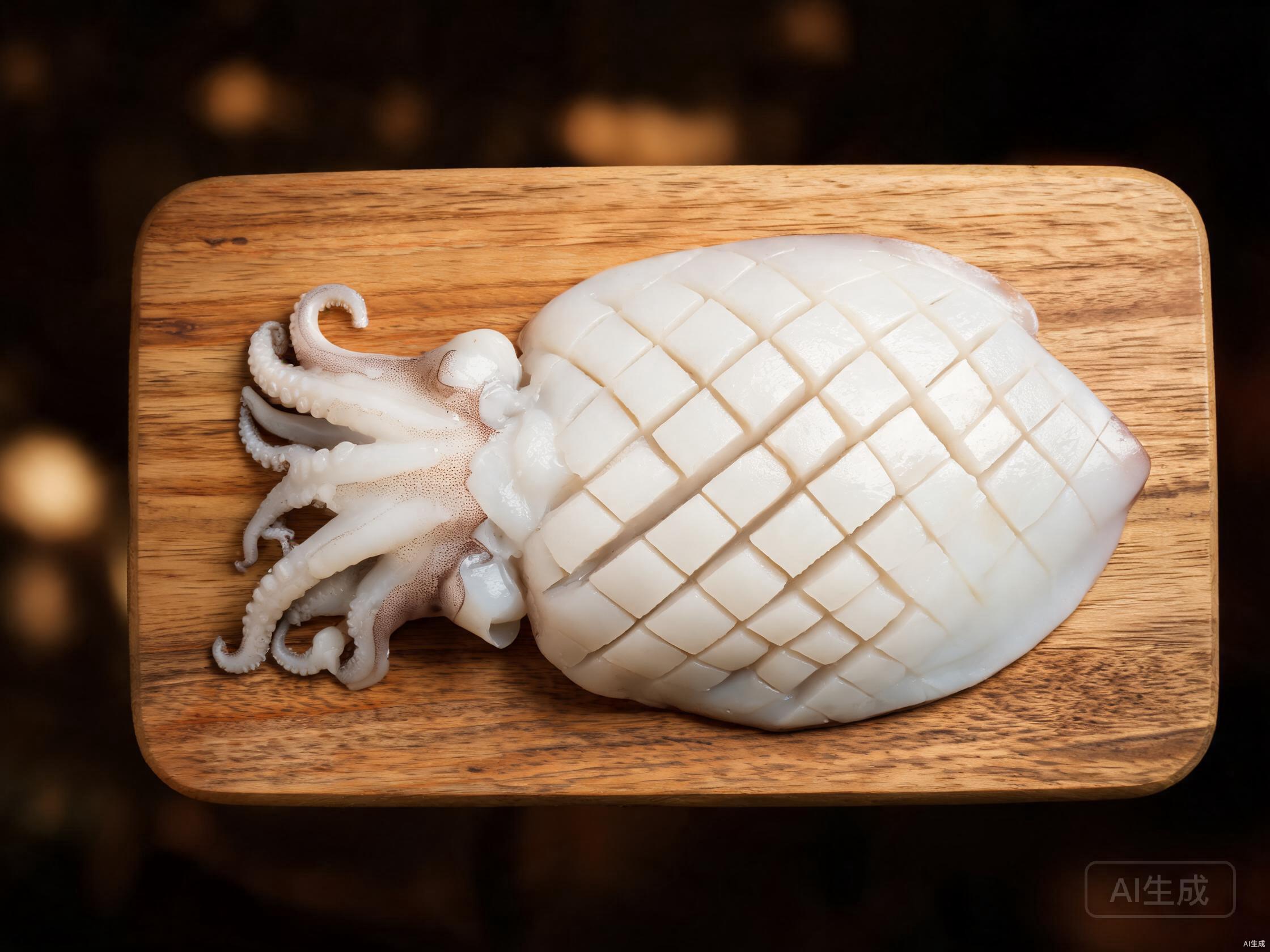 Clean and score the cuttlefish