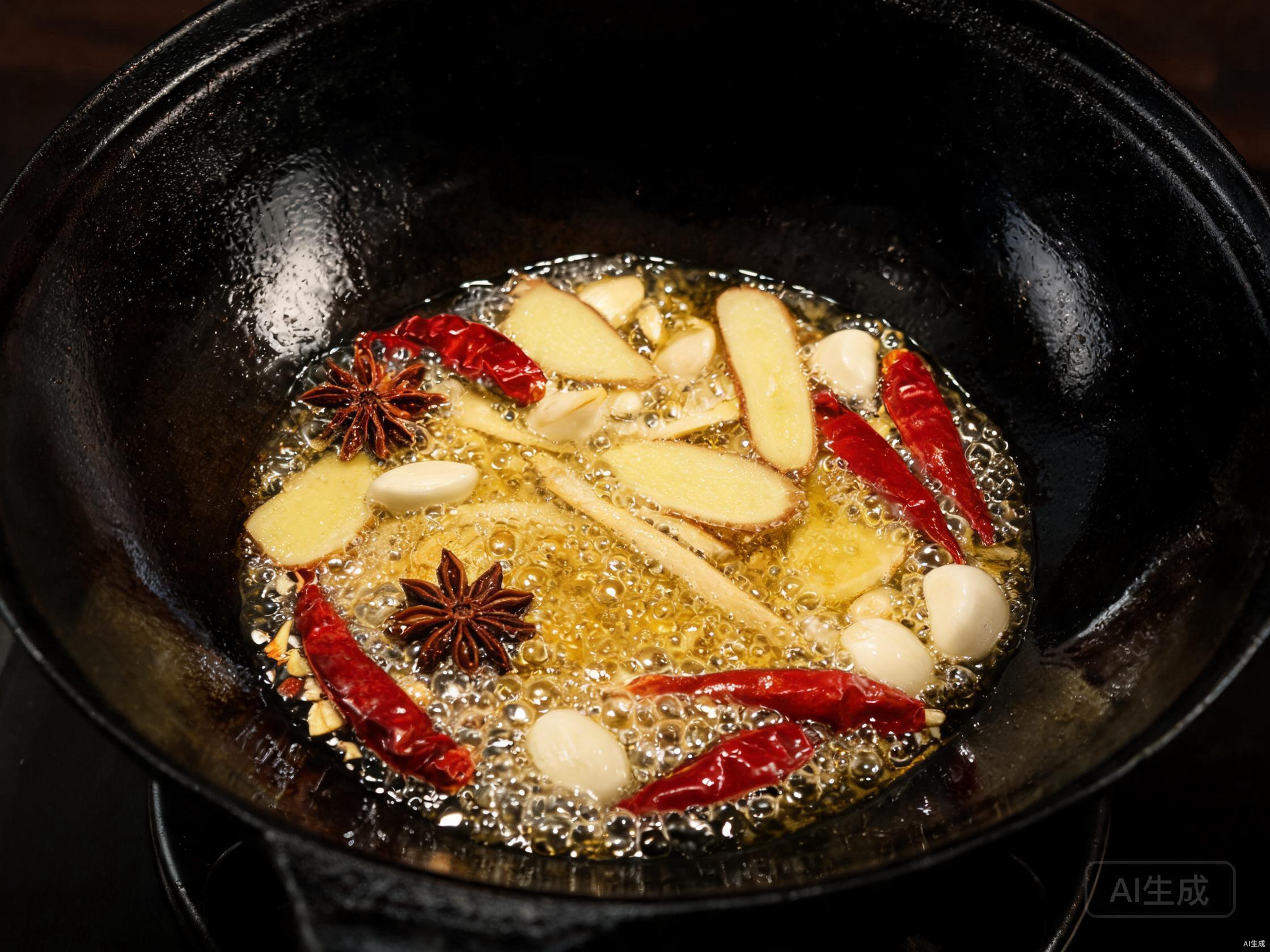 Stir-fry aromatics and spices