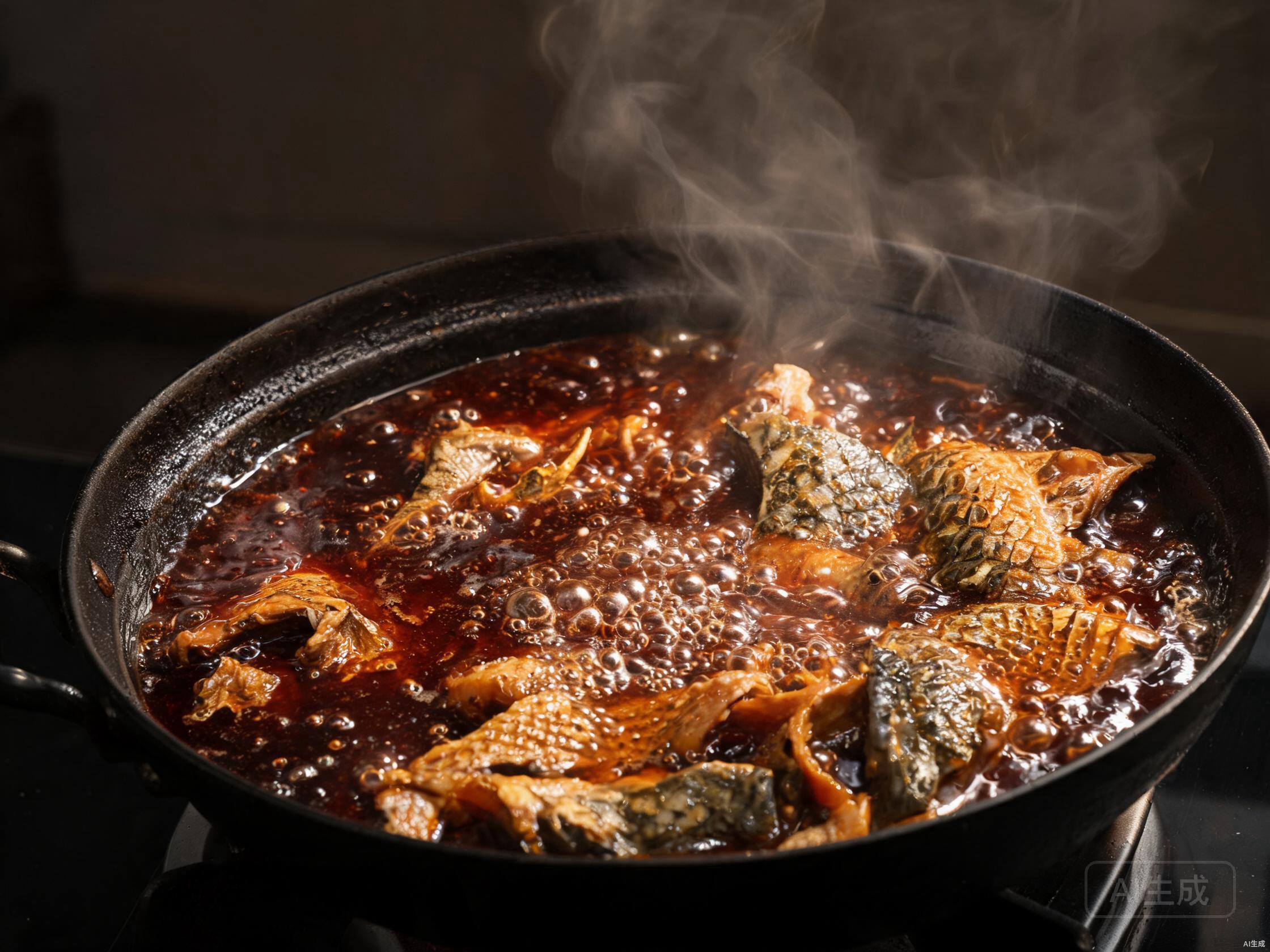 Braise fish skin in soy sauce
