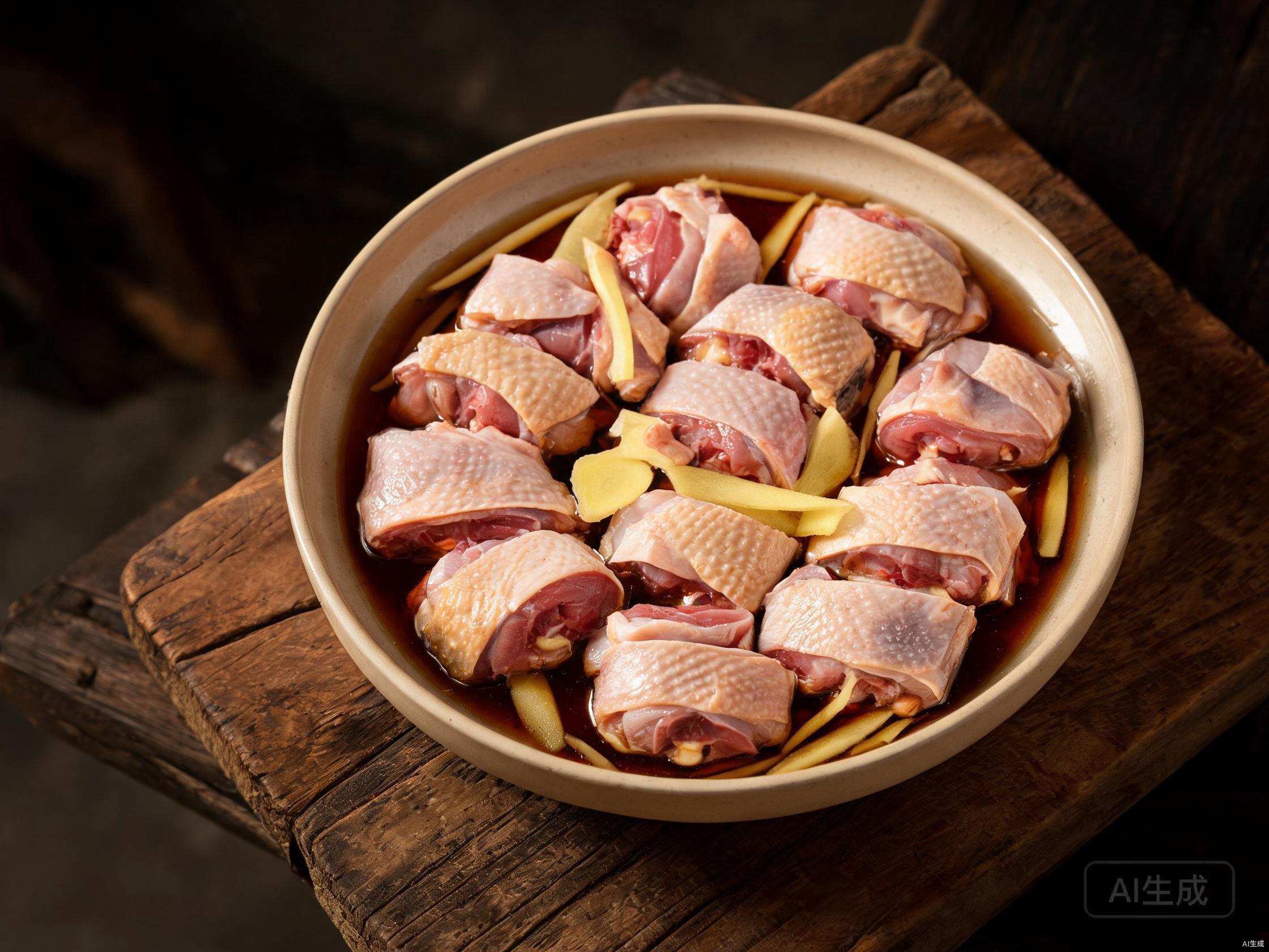 Prepare and marinate pigeon pieces