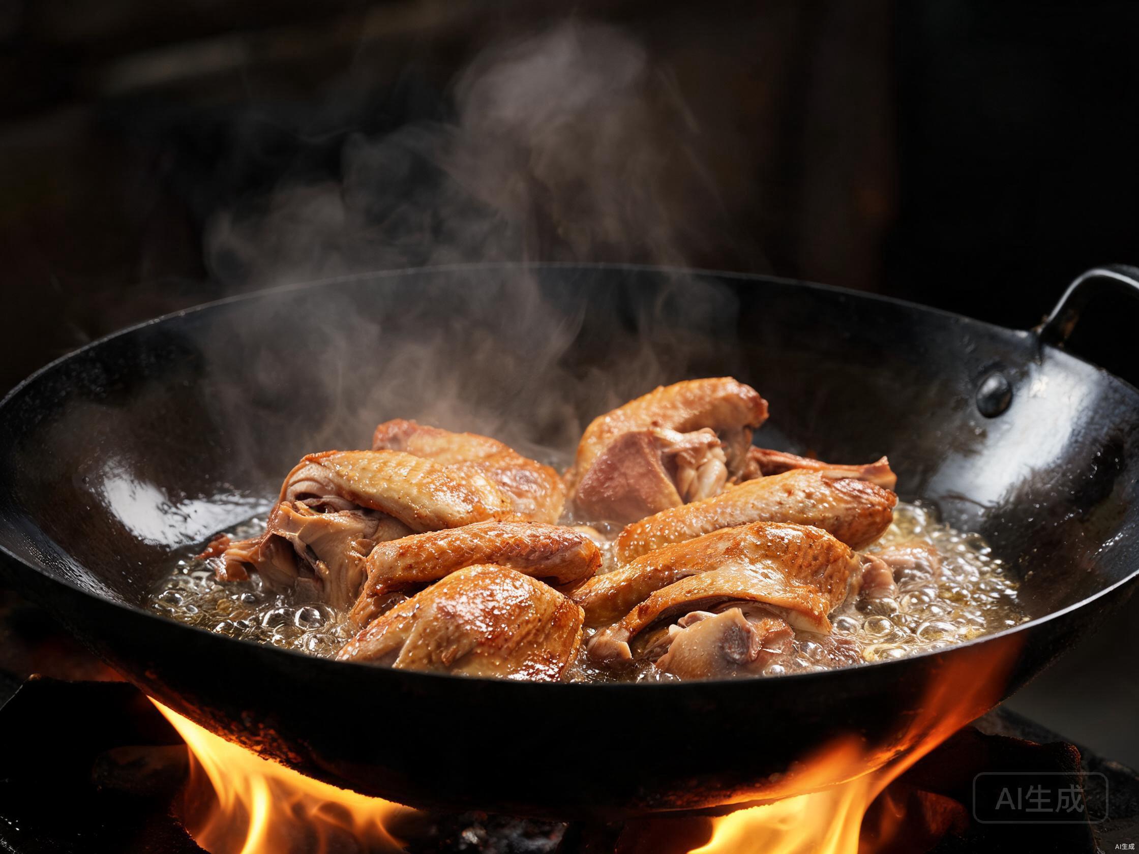 Sear pigeon until golden brown
