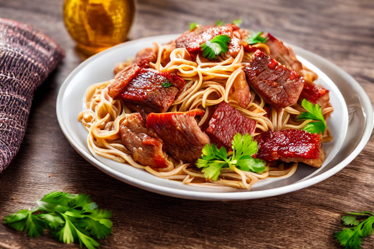 Slice and marinate. Cut the meat against the grain into thin, uniform slices about 3mm thick. This e