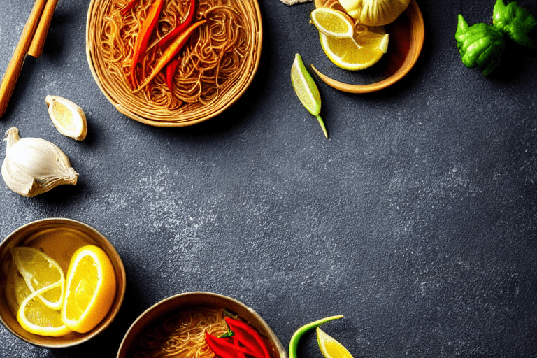 Prepare aromatics. Slice the ginger, garlic, and chilies. If using dried chilies, soak them in warm