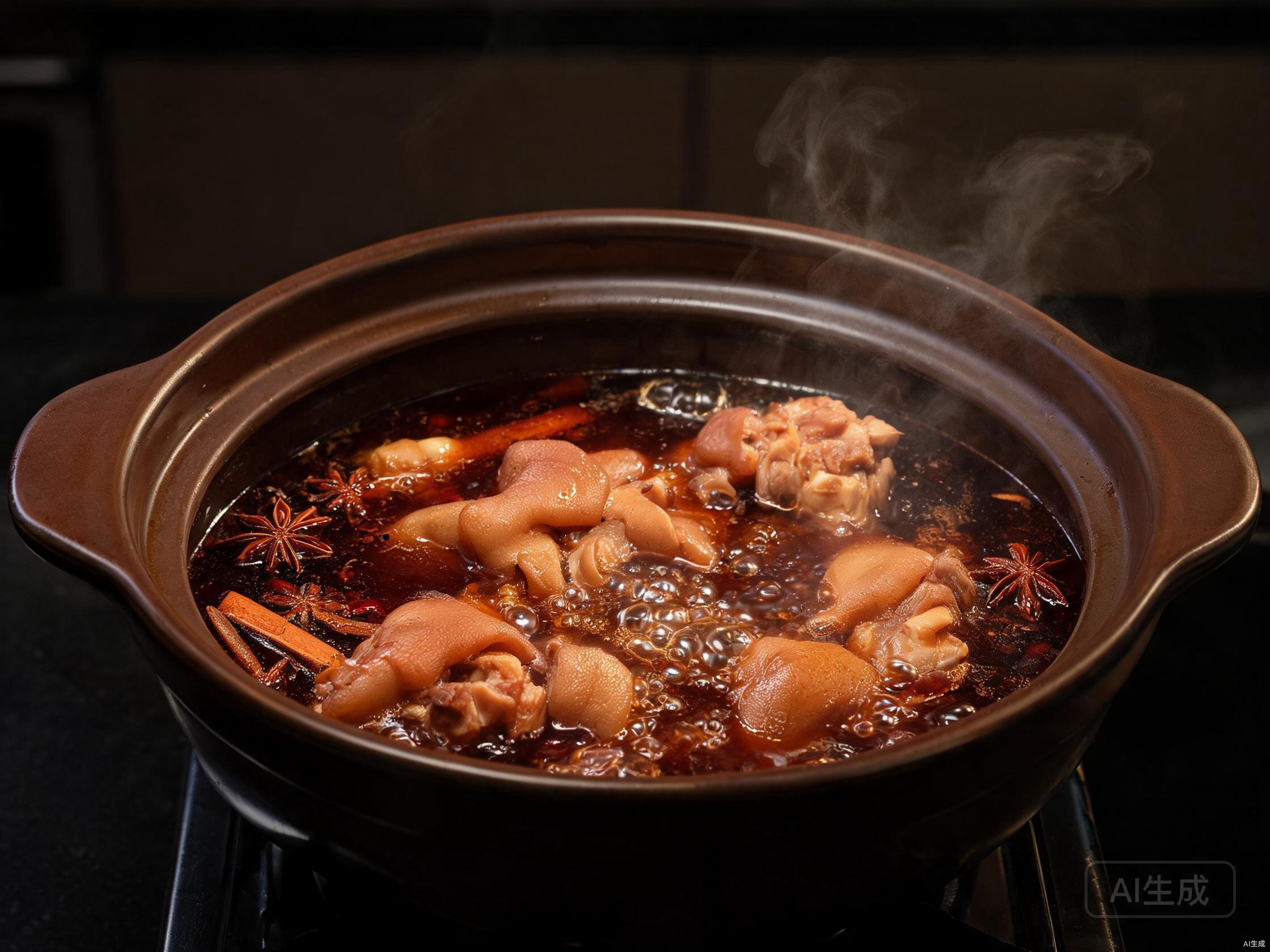 Braise in rich soy sauce broth