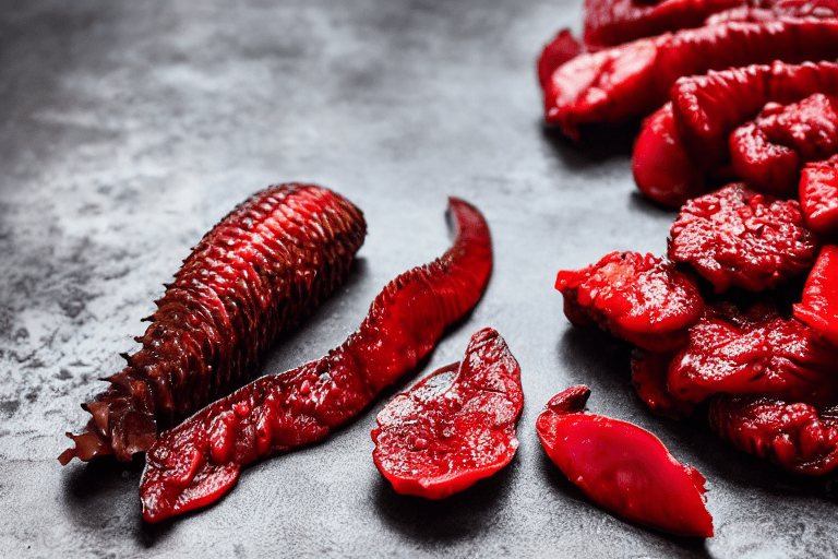 127 Prepare the seafood. Clean the seafood thoroughly. For red-braised sea cucumber, remove any scal