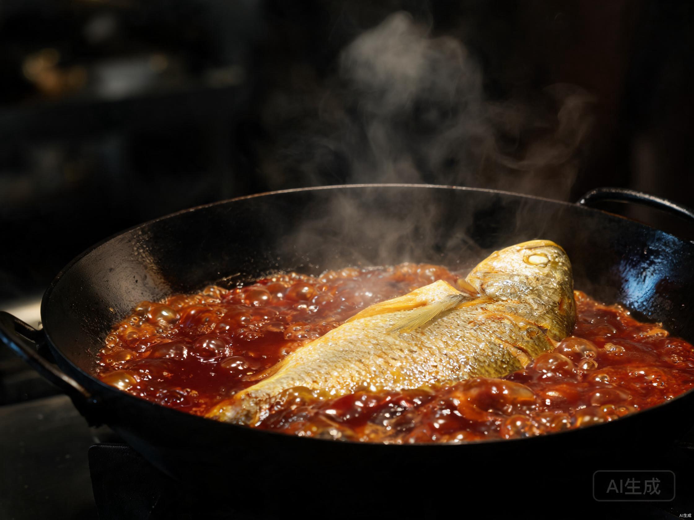 Braise fish in rich sauce