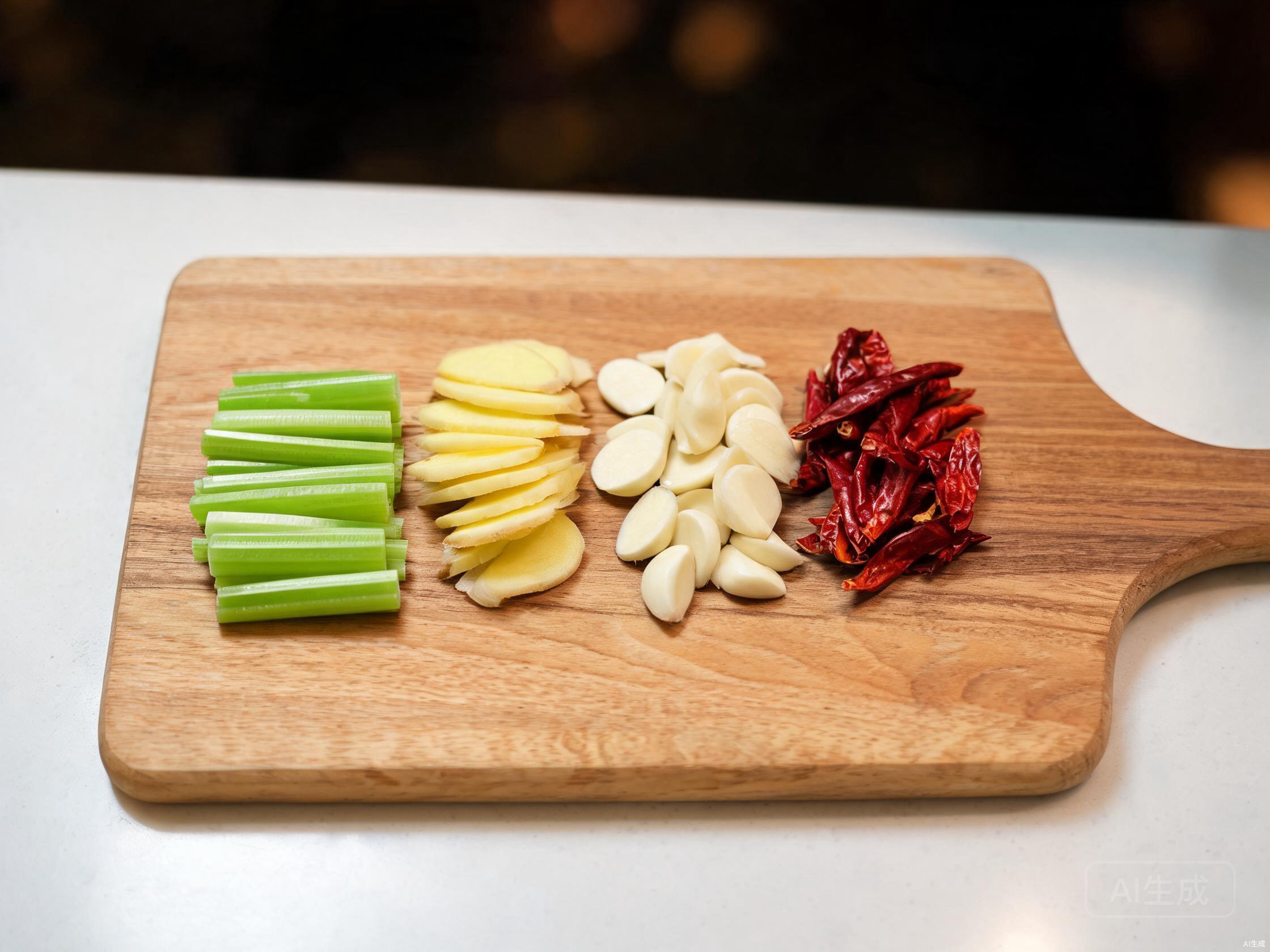 Prepare celery and aromatics