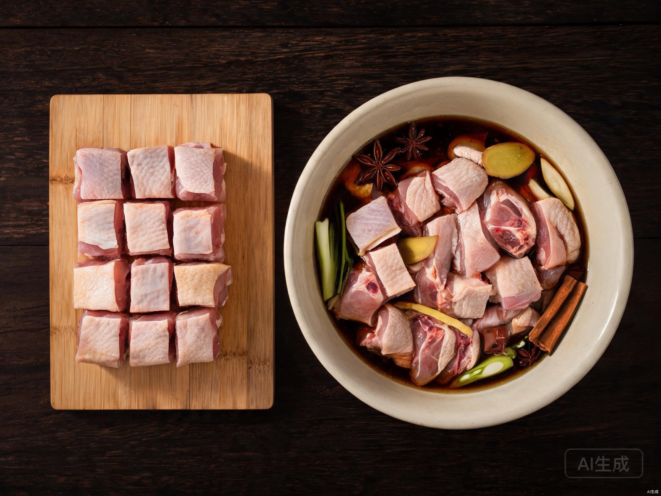 Prepare and marinate duck pieces