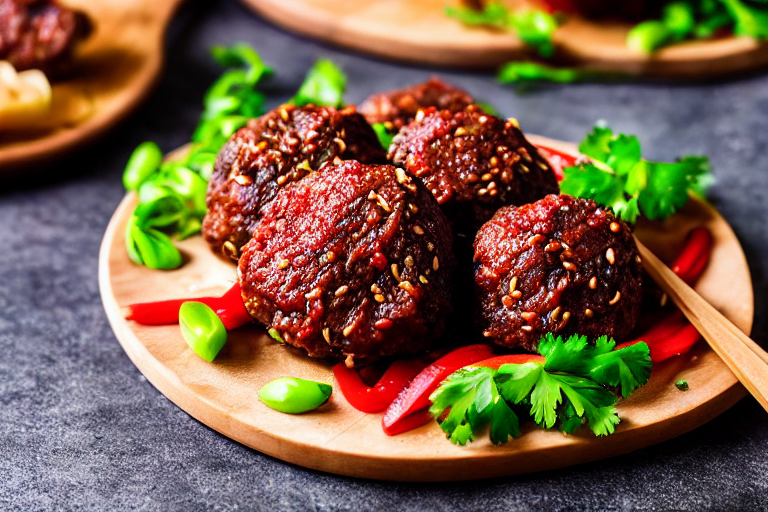 Slice and marinate. Cut the meat against the grain into thin, uniform slices about 3mm thick. This e