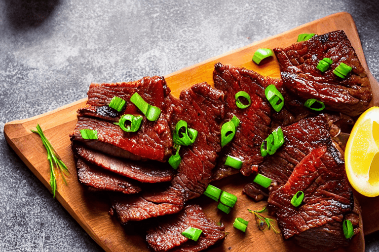 Slice and marinate. Cut the meat against the grain into thin, uniform slices about 3mm thick. This e