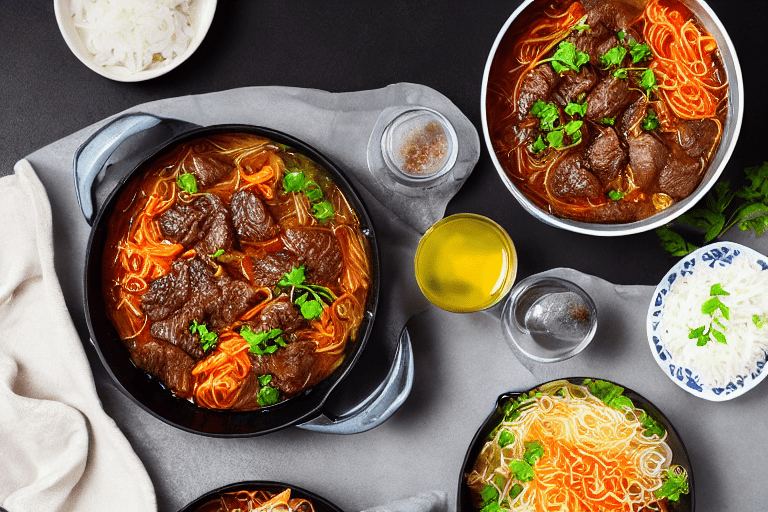 126 Braise the beef the ma zi . Heat 1 tablespoon of oil in a heavy-bottomed pot or Dutch oven over