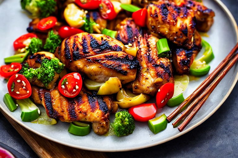 Stir-fry the chicken. Turn heat to high. Add the marinated chicken pieces. Stir-fry vigorously for 3