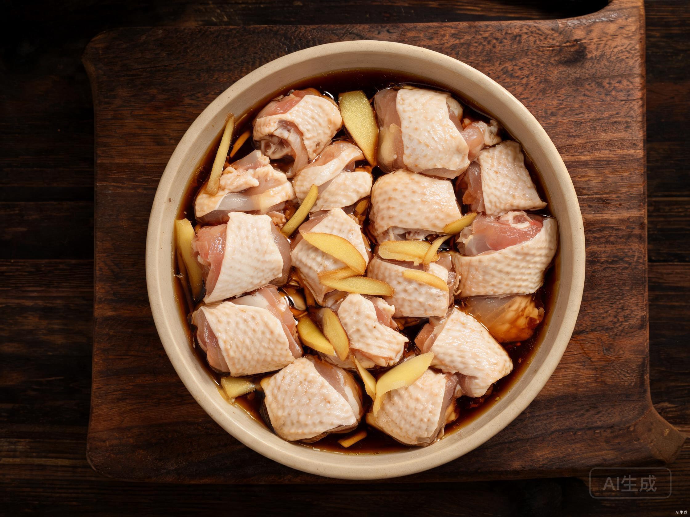 Prepare and marinate chicken pieces