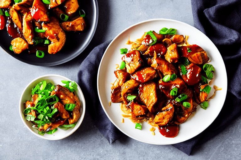 Stir-fry the chicken. Turn heat to high. Add the marinated chicken pieces. Stir-fry vigorously for 3