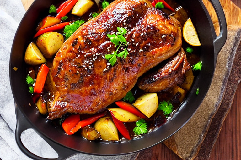 Sear and brown. Heat oil in a wok or heavy pot over medium-high heat. Add the main protein and sear