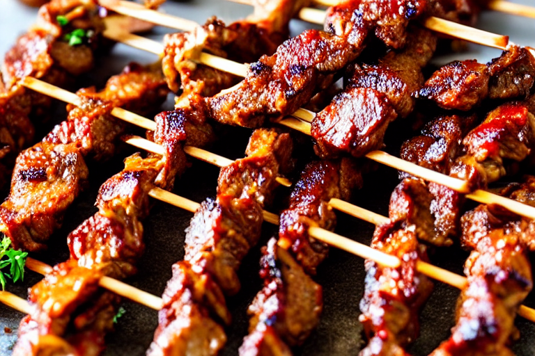 Slice and marinate. Cut the meat against the grain into thin, uniform slices about 3mm thick. This e