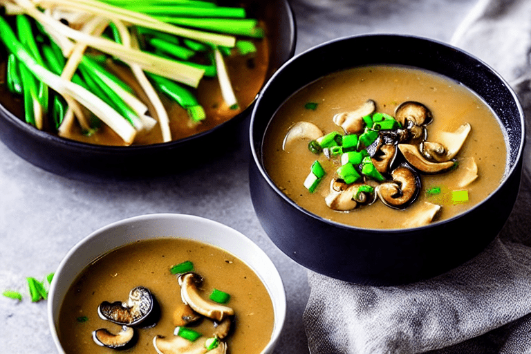 Build the broth. Heat a little oil in a pot. Add ginger slices and scallions, stir for 30 seconds. A