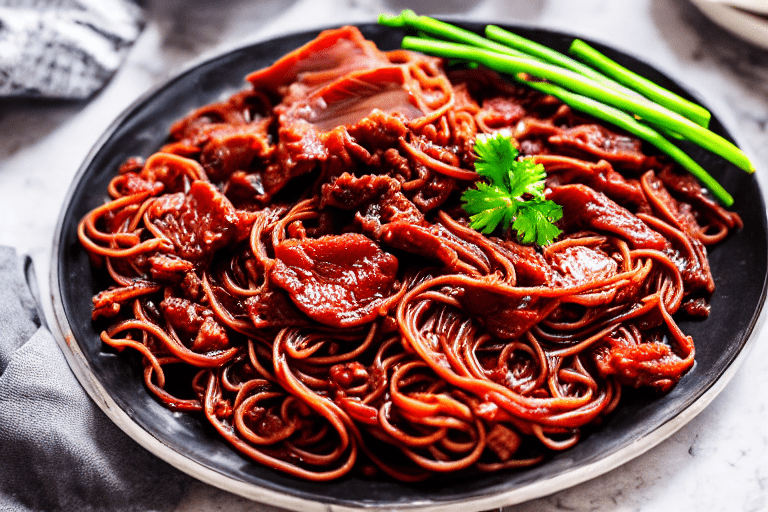 Slice and marinate. Cut the meat against the grain into thin, uniform slices about 3mm thick. This e