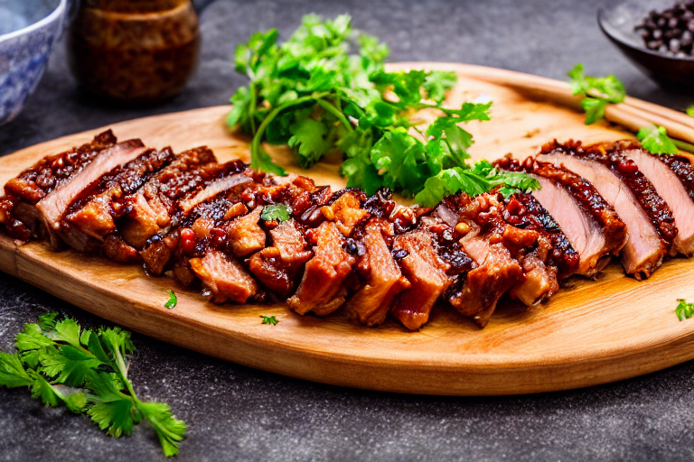 Slice and marinate. Cut the meat against the grain into thin, uniform slices about 3mm thick. This e