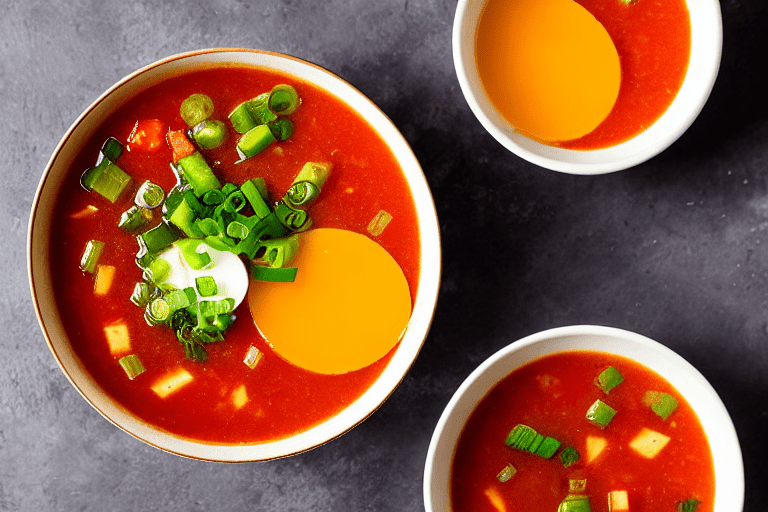 Build the broth. Heat a little oil in a pot. Add ginger slices and scallions, stir for 30 seconds. A