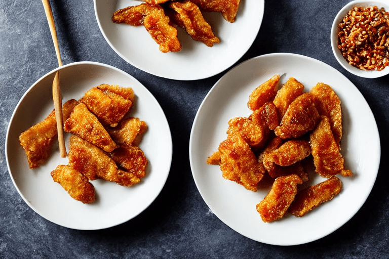 136 Flash-fry the pork skin. Heat a wok over the highest heat until it is smoking. Add 3 tablespoons