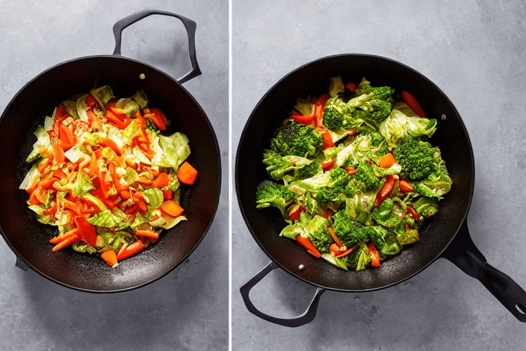 Par-cook the ingredients. Deep-fry or blanch the main ingredient and vegetables separately. Heat oil