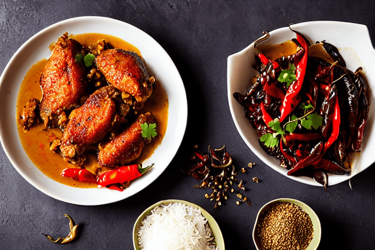 Build the spice base. Heat oil in a wok over medium heat. Add dried chilies, Sichuan peppercorns, st