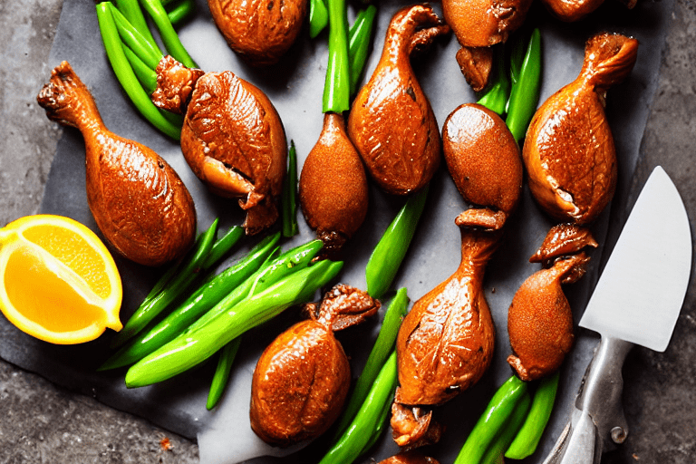 131 Prepare and blanch the duck heads. Have the duck heads split in half lengthwise by your butcher,