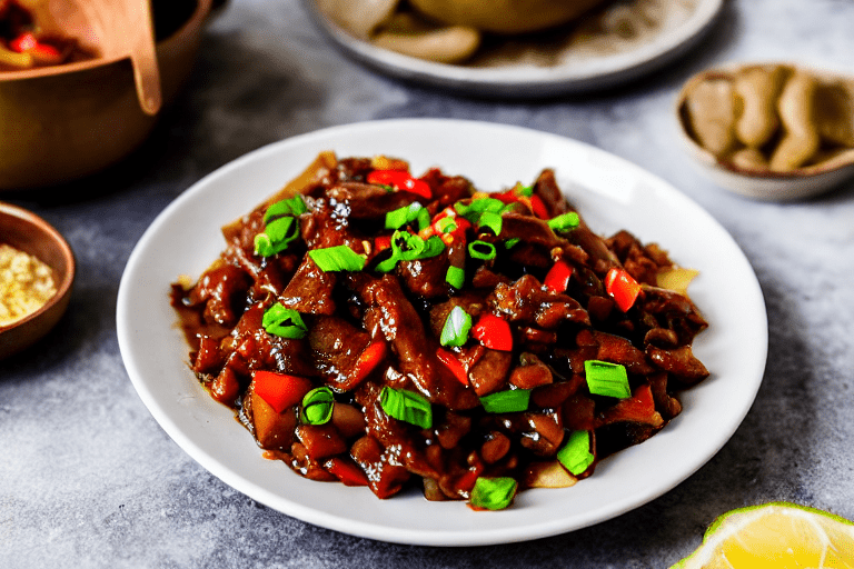 Build the dry pot flavor. Heat oil in a wok over medium heat. Add doubanjiang chili bean paste and s
