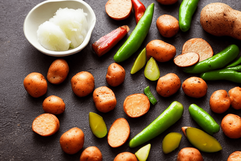 Prep all ingredients. Before you start cooking 干锅土豆片, prep everything slice the meat, cut vegetables