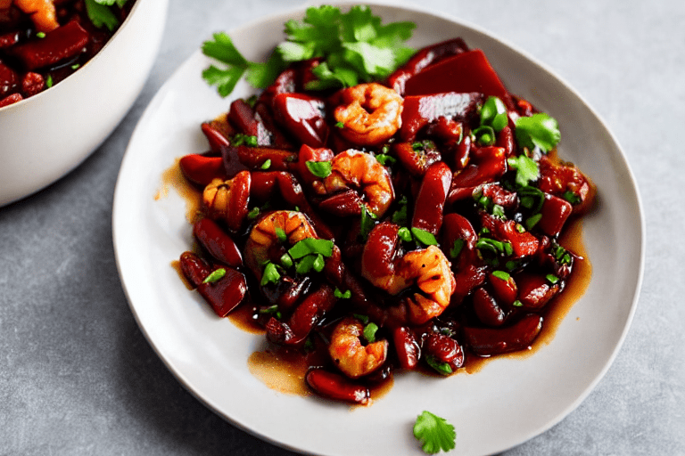 Build the dry pot flavor. Heat oil in a wok over medium heat. Add doubanjiang chili bean paste and s