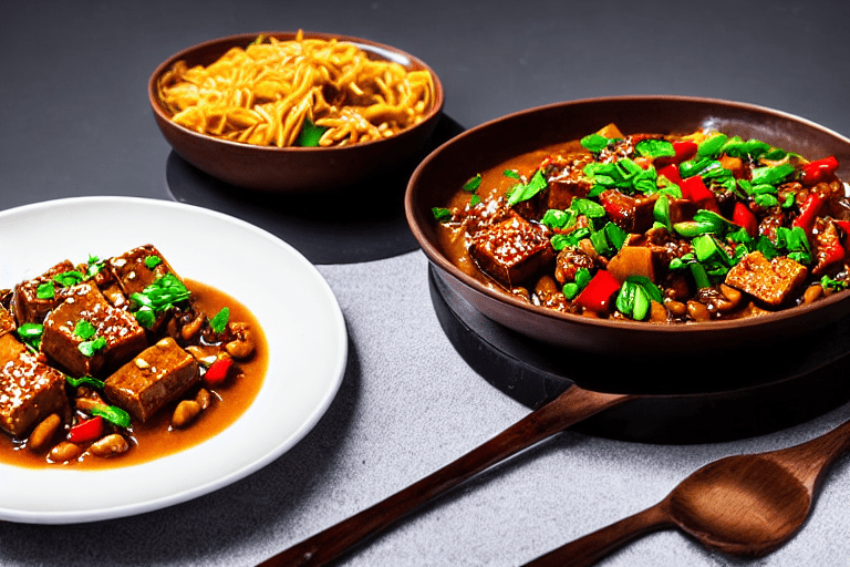 Build the dry pot flavor. Heat oil in a wok over medium heat. Add doubanjiang chili bean paste and s