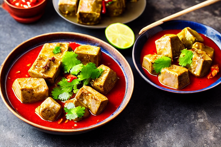 122 Mix the chili topping. In a bowl, combine the duo jiao, minced garlic, minced ginger, chili oil,