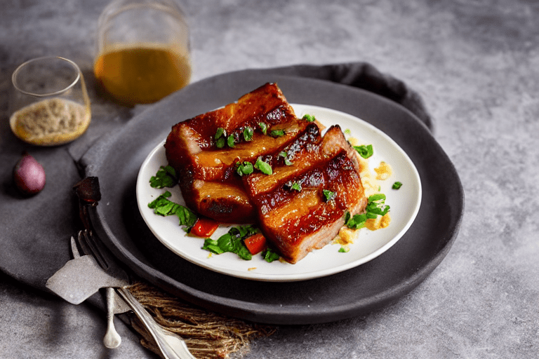 127 Prepare the ingredients. Thinly slice the pork belly about 2 mm thick. The slices should be thin