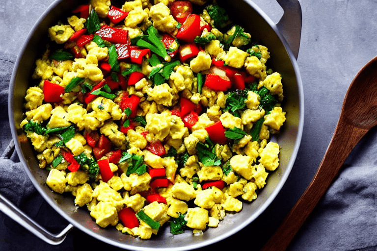 130 Scramble the eggs. Heat 1 tablespoon of oil in a wok or frying pan over medium-high heat. When t